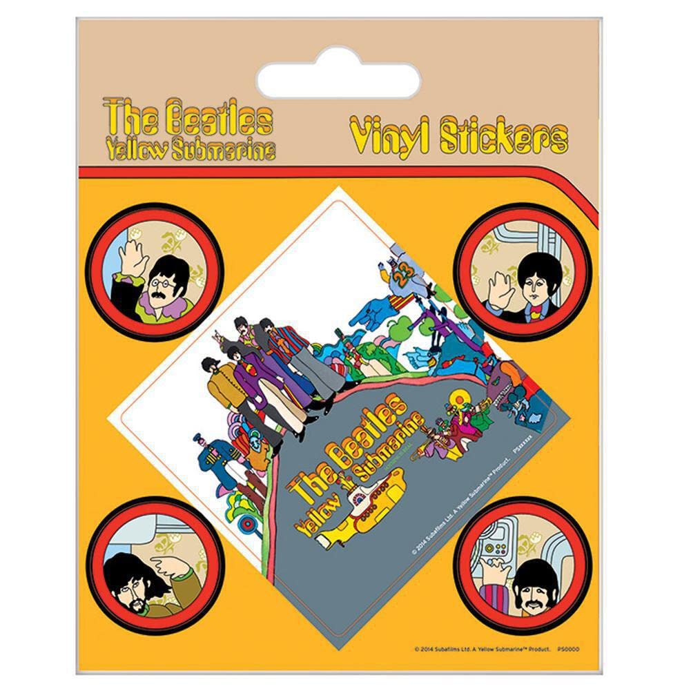 Beatles Yellow Submarine Set Of 5 Vinyl Stickers (py
