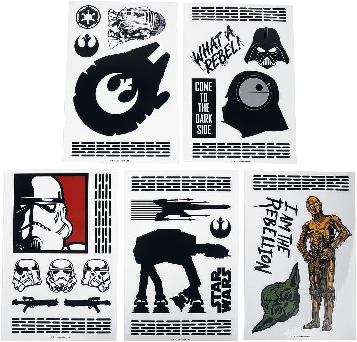 Star Wars Tech Stickers, Set of 29 Stickers for Laptops, Mobile Phones and Tablets - Official Merchandise