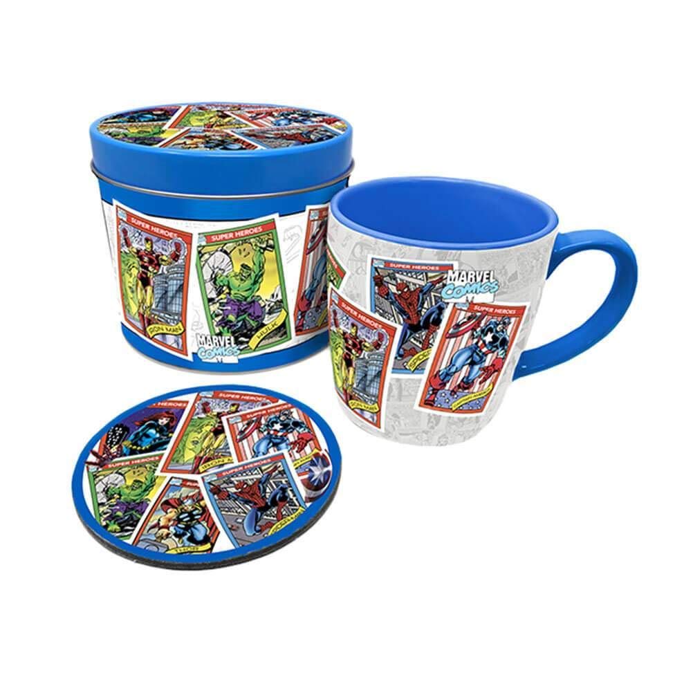 Marvel Collectors Cards Retro Mug and Coaster Set