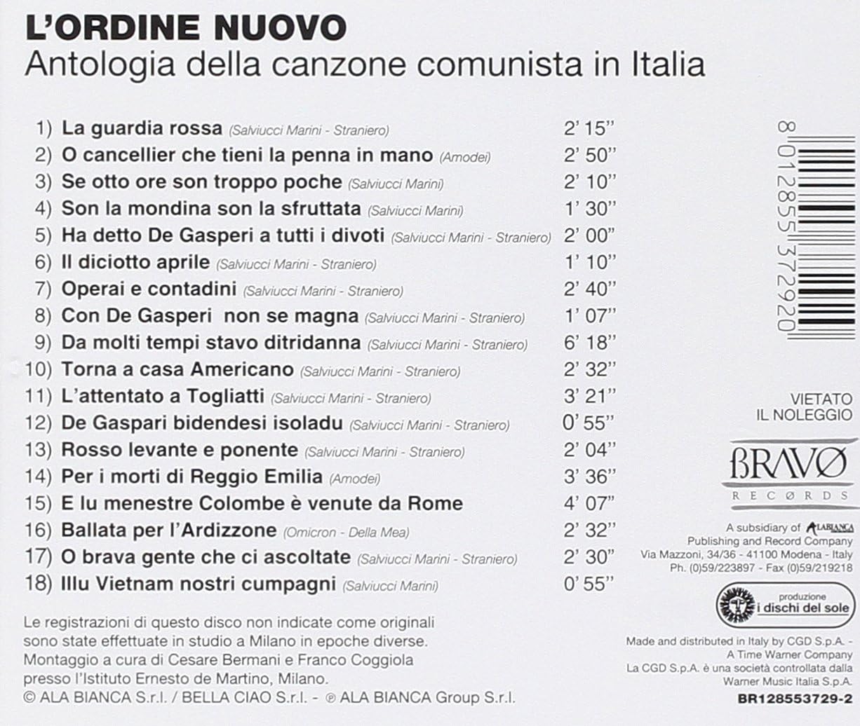 L'ordine Nuovo (Antologia Della Canzone Comunista in Italia