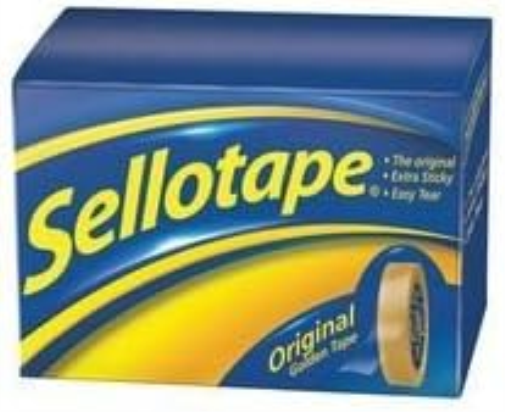 Sellotape Original Golden Non-Static Easy-Tear Large Tape Roll 18mm x 66m (Pack of 16