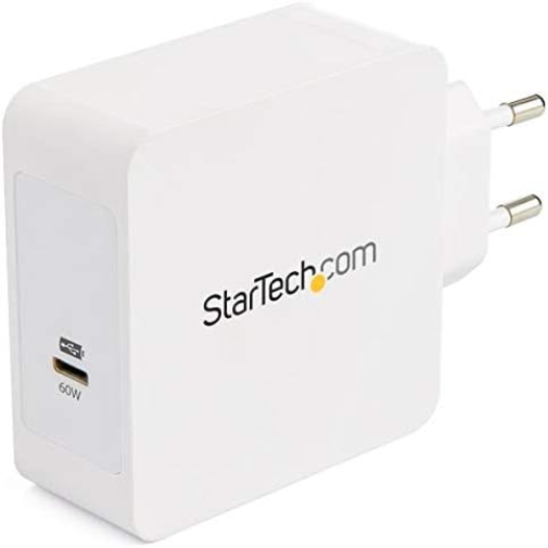 StarTech.com Cargador USB C de Pared - Cargador USB Tipo C de 60W para Ordenador Portátil - con Cable de 2m - Adaptador Universal de Alimentación Compacto USB C - Dell/Lenovo X1/HP/MacBook (WCH1CEU