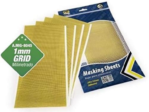 Mig - Masking Sheets 1mm Grid 5 Pcs 290mm X 145mm - MIG8045