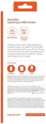 Lightning To Usb-A Cable 10 Cm - Bk