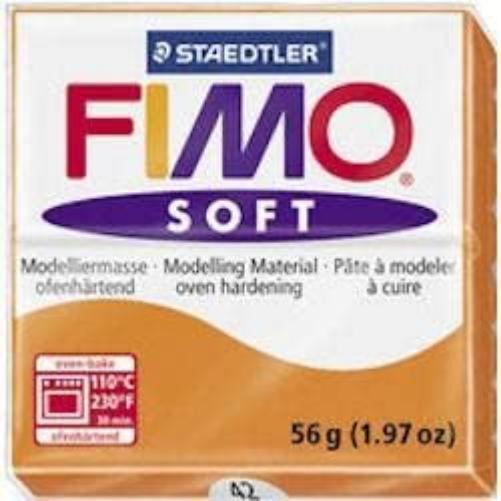 STAEDTLER 8020-42 FIMO Soft Oven-Hardening Polymer Modelling Clay - Tangerine (1 x 57g Block