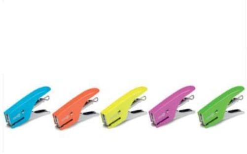 Fluo Mini 8 - Stapler - 12 Sheets - Chrome Steel - Fluorescent Blue 0177ar