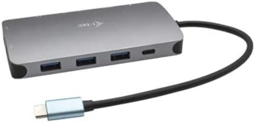 i-tec USB-C 4K Metal Nano Docking Station with 77 W Power Supply - 1x HDMI 1x VGA 1x GLAN 1x USB-C 3x USB 3.1 1x SD/MicroSD 1x Audio for Windows MacOS Android ChromeOS