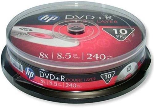 HP DVD+R DL 8X 10PK cake box HP 8.5GB 10 Pack Cake Box (Double-Layer)