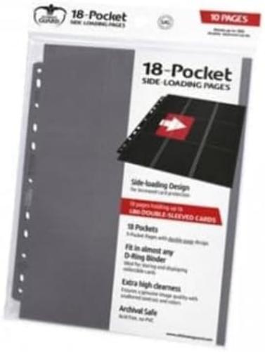 Ultimate Guard 18 Pocket Side-Loading Pages - Grey (10)