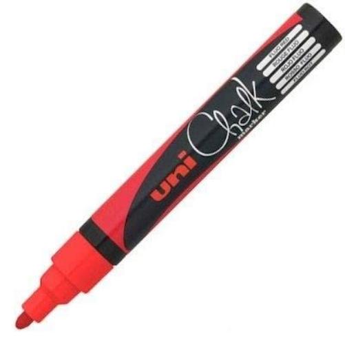 Uniball 264663000 PWE-5M Liquid Chalk Marker, 2.5 mm Stroke Width, Red