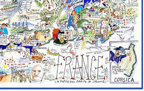Comical Map Of France, Artwork By Tim Bulmer - 1000 Piece Puzzle For Adults, Large Puzzle 66cm X 50cm In Size. Challenging To Complete But Fun And Humorous. Makes A Great Gift For Birthdays