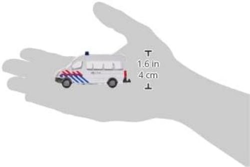 Siku 0806003, Policía Transportador Holanda, Metal/Plástico, Blanco/Azul, Enganche de Remolque, Coche de Juguete para Niños