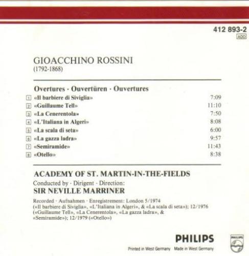 Rossini: Berühmte Ouvertüren - Wilhelm Tell, Der Barbier von Sevillia, Aschenputtel, Othello,...