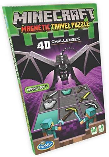 Thinkfun Minecraft Magnetic Travel Puzzle Challenge Logic Brain Game and STEM Toy for Kids Age 8 Years Up - Gifts for Boys and Girls