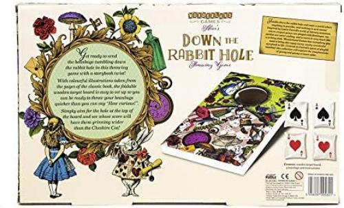 Professor PUZZLE Down the Rabbit Hole - Alice in Wonderland Themed Corn Hole Game/Bean Bag Toss Game