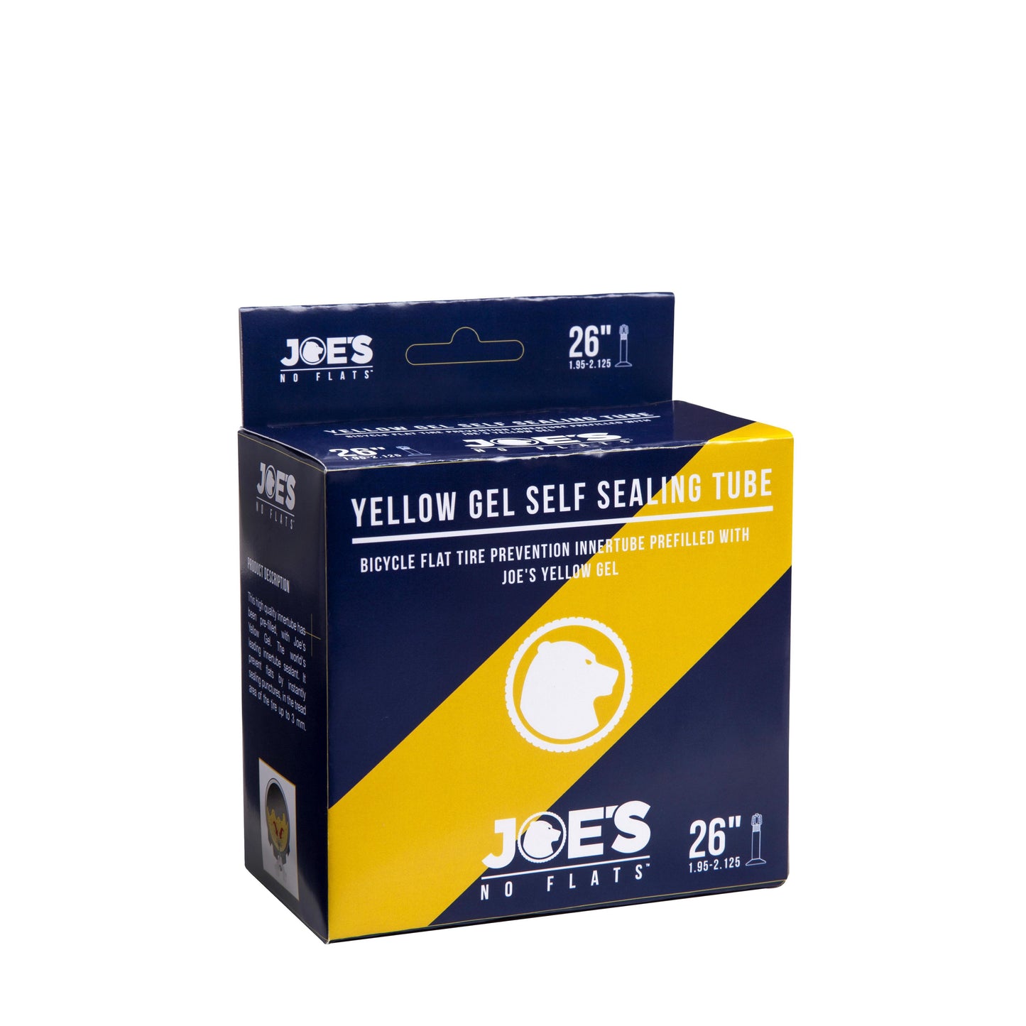 Joe's No Flats Commuter Yellow Gel Self Sealing Tube (26 X 1.90 2.35 Presta Valve) 26 X 1.9-2.35"