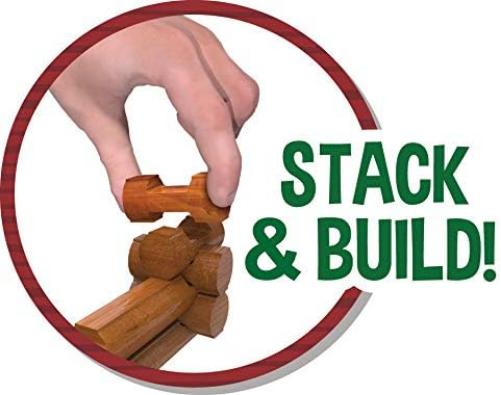 Lincoln Logs | Fun on the Farm Building Set | 100+ Piece Learning Engineering Kit for Kids, Real Wood, Toys for Children Ages 3+ | Basic Fun 00858