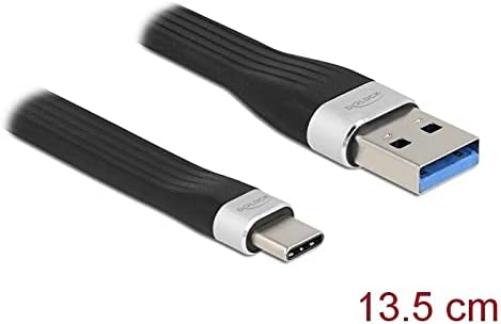 Delock USB 3.2 Gen 1 FPC Flachbandkabel USB Typ-A zu USB Type-C™ 13,5 cm PD 3 A