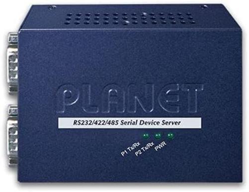 Planet 2-Port RS232/422/485 to 1-Port FE Ethernet Converter