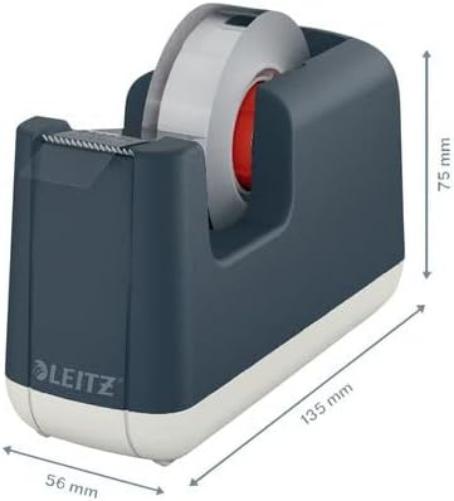 Leitz Tape Dispenser, Heavy Base With Tape, Cosy Range, Velvet Grey, 53670089