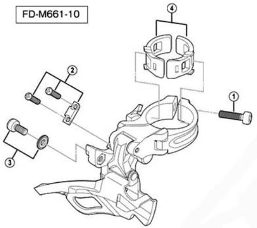 Shimano FD-M771 stroke adjustment bolt and plate