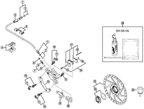 Shimano BL-T8000 lever member and spacer