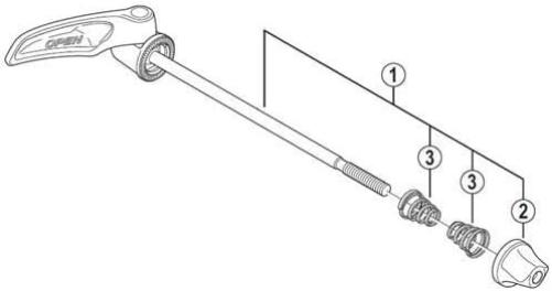 Shimano WH-9000 complete quick release, 163 mm