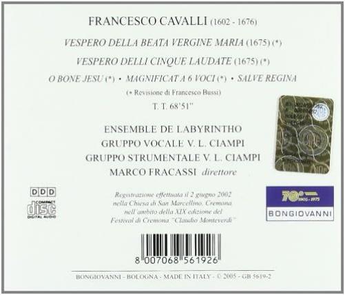 Cavalli: Vespero Delle B.V. Maria