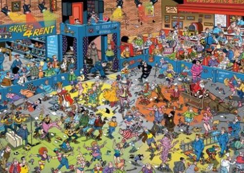 Jumbo Spiele 1119801837 Jan Van Haasteren Roller Disco Puzzel met 1000 stukjes