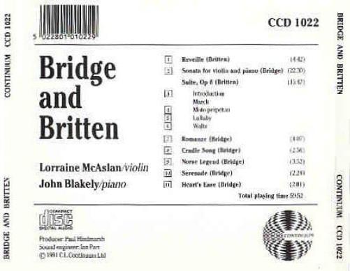 Lorraine McAslan/John Blakely: Britten/Bridge