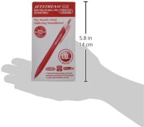 TINTENROLLER UNI-BALL JETSTREAM 1 MM ROT Noir, Rouge, Blanc Kugelschreiber