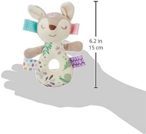 Taggies Soft Ring Baby Rattle, 15-Centimetres, Flora Fawn