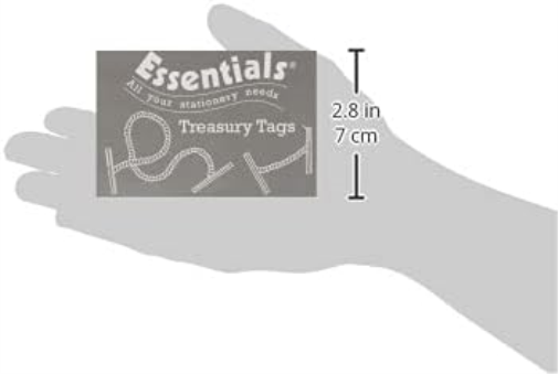Whitecroft Essentials 27151/10 25 mm Metal Ended Treasury Tags - Green (Pack of 100
