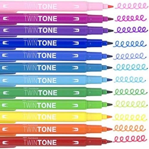 Tombow TWINTONE-06 Yellow Green Marker Pen