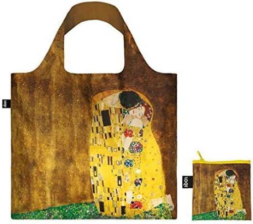 LOQI(ローキー) GUSTAV KLIMT The Kiss Recycled Bag, Yellow, Contemporary, Yellow, Contemporary