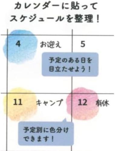 Midori 82601 Planner Sticker/Sticker Wall Calendar Schedule Sticker L