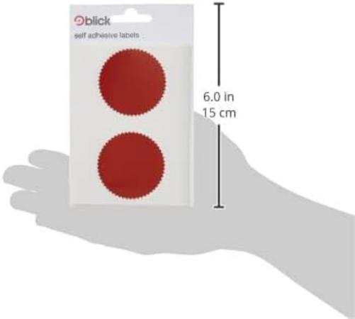 Blick Labels, Red, Self Adhesive Stickers, Company Seal, 50mm, 8 Labels, for Home, Office, Family, School, Letters