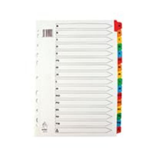 A4 Mylar Index A-Z Multi-Colour