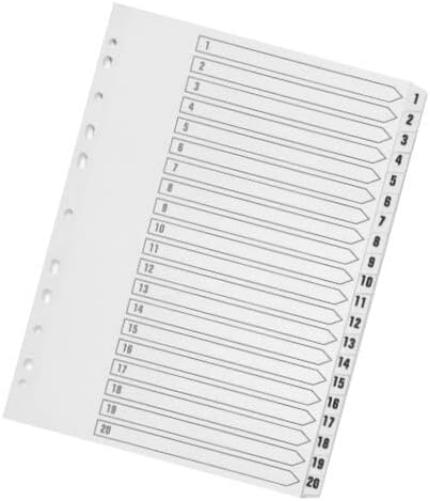 Q-Connect Index 1-20 Polypropylene White (Pack of 10