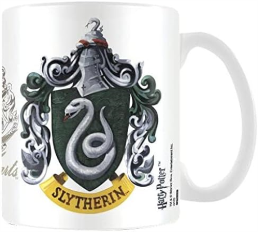 Harry Potter Slytherin and Hogwarts Crest Ceramic Mug in Presentation Box - Official Merchandise