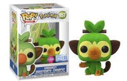 Funko Pop! Games: Pokemon - Grookey (Flocked) (Special Edition) #957 Vinyl Figure