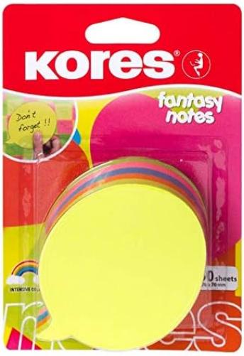 Kores - Bubble Shaped Fantasy Sticky Notes - Gekleurde, Sticky Notes Set, Briefpapier benodigdheden, Notitieblok, Schoolbenodigdheden, Leraar benodigdheden, Kantoorbenodigdheden - 70x70mm, Pack van 1