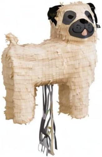 Amscan 9907510 - Pignatta Pug, 34 x 37 x 14 cm, in carta, da riempire con caramelle e coriandoli, per feste di compleanno per bambini