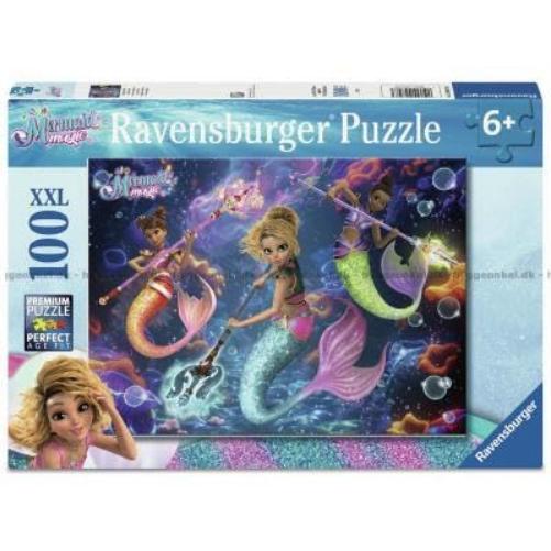 Ravensburger - Puzzle 100 Pezzi XXL: Mermaid Magic, Puzzle Bambini 6 Anni, 49 x 36 cm, Regalo Bambina 6 Anni E Bambino