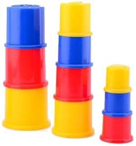 Stapelbekers Happy World JohnToy: 10 stuks (22063)