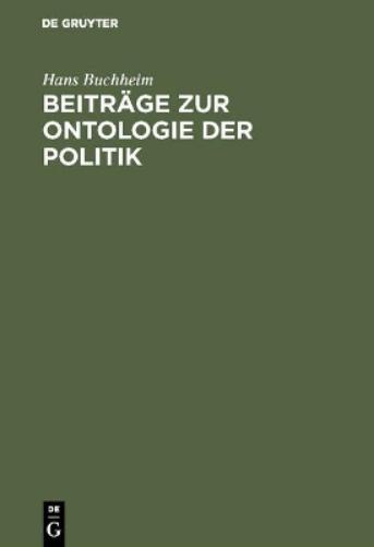 Beiträge zur Ontologie der Politik (German Edition