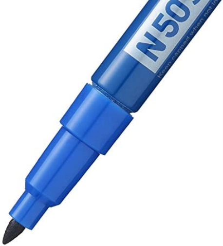 Pentel N50S-C Bullet Tip Permanent Marker - Blue (Pack of 12