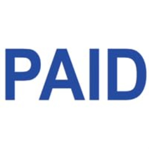 Colop "Paid" Green Line Word Stamp - Blue