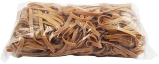 White Box 454G Size 69 Rubber Bands, beige|brown|white|yellow