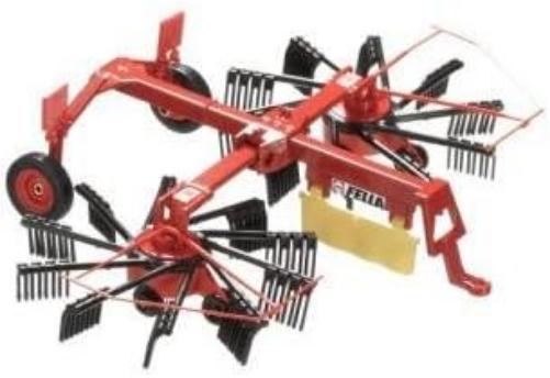 siku 2451, Fella Whirl Rake, 1:32, Metal/Plastic, Red, Movable and foldable rotors Swather